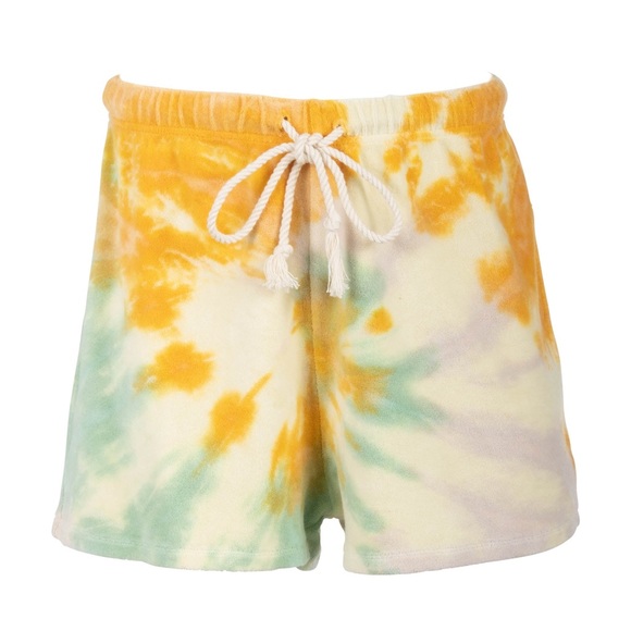 DANNIJO Mango Tie-Dye Athletic Terry Shorts in Multi, Size M - Picture 1 of 4
